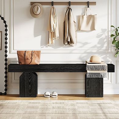 Bench for entryway hallway seating bench MDF dual arched base seat