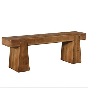 Compact Solid Wood Bench for Entryway Dining and Bedroom Seating