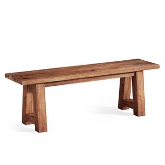 Narrow Solid Wood Seating Bench for Entryway Porch or End-of-Bed Use