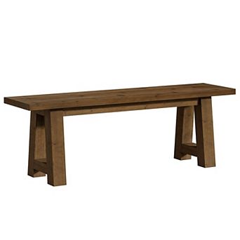 Narrow Solid Wood Seating Bench for Entryway Porch or End-of-Bed Use