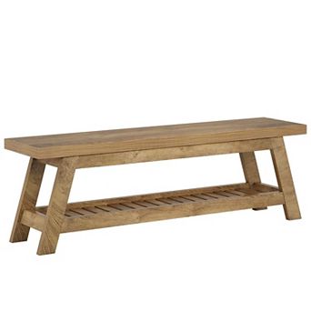 Entryway Bench with Shoe Storage Shelf MDF Wood Look Hallway Bench
