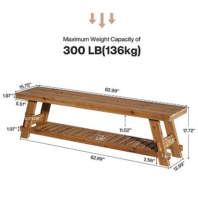 Solid Wood Shoe Storage Bench Entryway Bench for Hallway or Mudroom