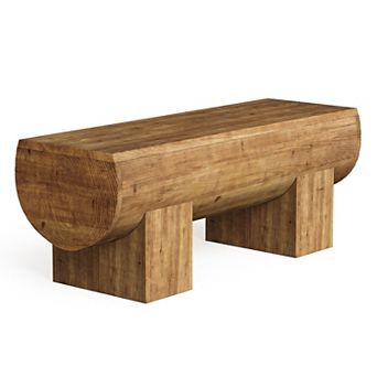 Compact Solid Wood End-of-Bed Bench with Reinforced Frame