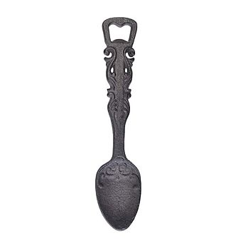 Spoon Shaped Cast Iron Bottle Opener for Bar Cart Kitchen and Drink Station