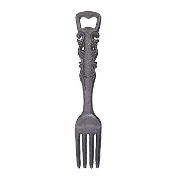 Fork Shaped Cast Iron Bottle Opener for Bar Cart Kitchen and Drink Station