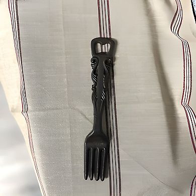 Fork Shaped Cast Iron Bottle Opener for Bar Cart Kitchen and Drink Station