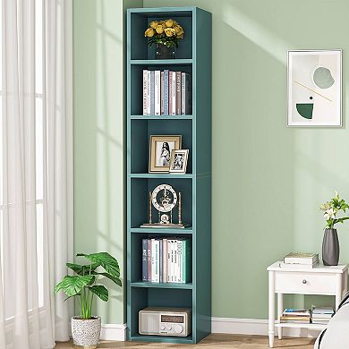 6 Cube Bookshelf Tall Slim MDF Storage Shelf