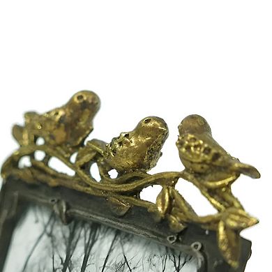 Decorative Pewter Photo Frame with Bird Detail Tabletop Home Office Frame