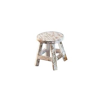 Antique Miniature Wooden Stool Decorative Accent for Shelf Tabletop and Display Styling