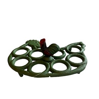 Farmhouse Style Cast Iron Egg Holder for Kitchen Countertop Pantry Storage Rack