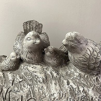 Decorative Cement Bird Welcome Statue for Outdoor Patio and Front Door Display