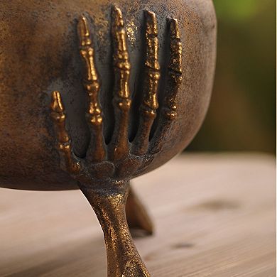 Halloween Skeleton Hands Vase with Three Leg Stand for Shelf and Entryway Display