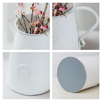 Rustic Ceramic Pitcher Vase Jug Style Flower Vase with Handle for Table Decor