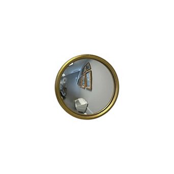 Round Convex Wall Mirror with Metal Frame for Entryway and Living Room Décor