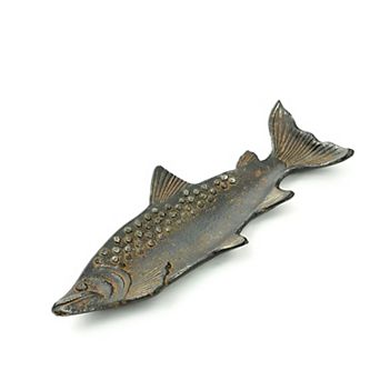 Small Fish Shaped Cast Iron Tray for Jewelry Catchall and Coastal Home Decor