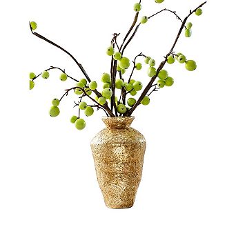 Textured Metal Vase with Sculptural Design for Living Room and Entryway Styling