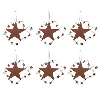 Set of 6 Cabin Cozy Copper Wall Decor Accents Rustic Holiday Wall Art