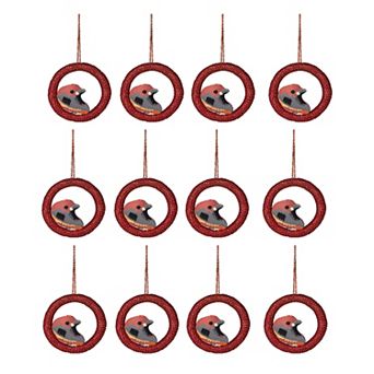 Set of 12 Woodland Forest Critter Christmas Tree Ornaments Rustic Cabin Decor