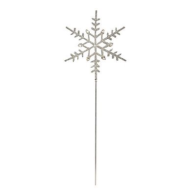 Glass Rhinestone Snowflake Tree Topper Set of 2 Christmas Tree Decor