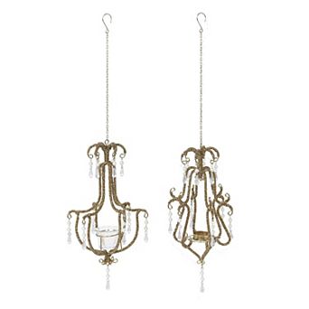 Set of 2 Ballroom Chandelier Beaded Christmas Ornaments Tree Decor