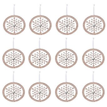 Set of 12 Rhinestone Snowflake Wreath Ornaments Christmas Tree Hanging Decor