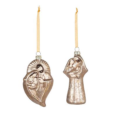Glass Nativity Figurine Christmas Tabletop Decor Holiday Mantel Shelf Display 2 Assorted Styles