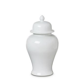Porcelain Ginger Jar Vase Home Decor Accent for Mantel Shelf Console Table