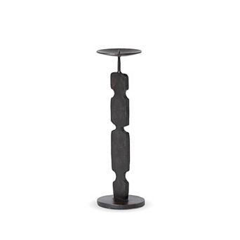 Forged Iron Candle Holder, Pillar Candle Stand for Mantel Table and Entryway Decor
