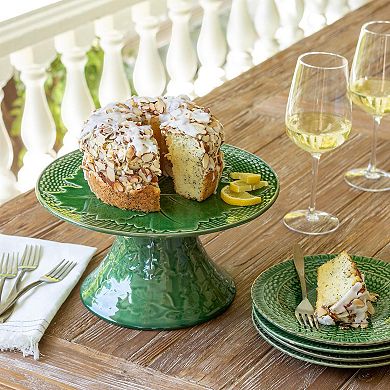 Ceramic Raised Cake Stand Decorative Pattern Dessert Serving Stand for Cupcakes and Cookies