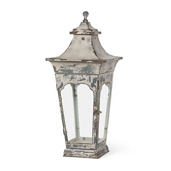 Decorative Iron Windsor Lantern Tall Antique Style Candle Holder for Farmhouse Home Styling