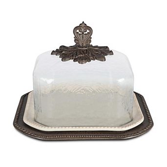 Square Pastry Keeper with Dome and Base Set for Cakes, Cookies and Dessert Serving