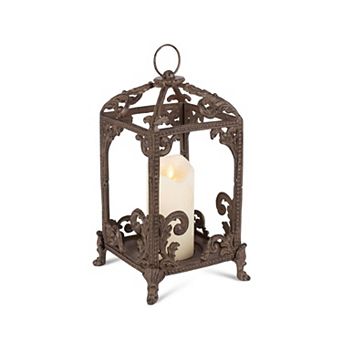 Decorative Acanthus Leaf Lantern Aluminum Hanging Tabletop Candle Plant Holder Decor