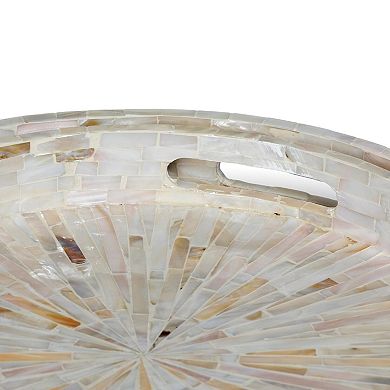 Decorative Tray Set 2 Piece Round Serving Trays for Coffee Table