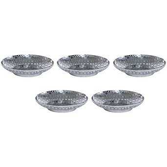Crocodile Pattern Pewter Bowl Set of 5 Serving Bowls Coffee Table Snack Display