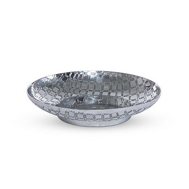 Crocodile Pattern Pewter Bowl Set of 5 Serving Bowls Coffee Table Snack Display