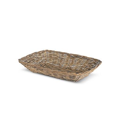Willow Serving Tray Set 2 Piece Woven Basket Trays for Home Organization