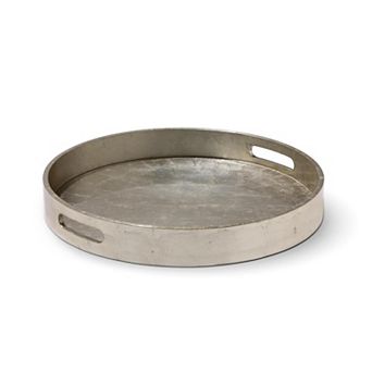 Decorative Round Tray for Ottoman Coffee Table or Dining Table Centerpiece