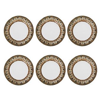Round Dinner Plates Set of 6 for Holiday and Everyday Dining