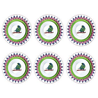 Round Bone China Dessert Plate Set of 6 for Cakes Appetizers and Desserts