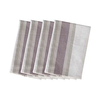 Soft Stripe Linen Viscose Cloth Napkins Set of 4 for Holiday, Gatherings and Casual Meals