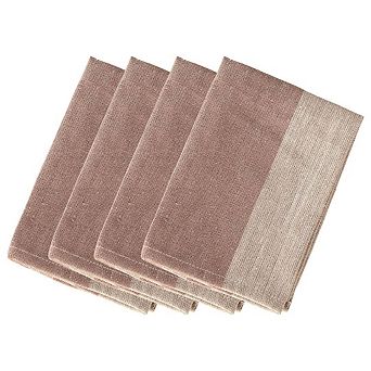 Linen Cloth Napkin Set of 4, Vintage-Inspired Stripe for Holiday and Casual Meals