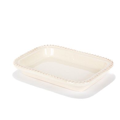Acanthus Glass Dome Butter Dish with Ceramic Base for Butter and Spread Serving