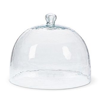 Hammered Glass Cake Dome Cloche Cover for Cakes and Desserts