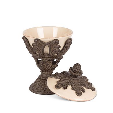 Acanthus Style Lidded Snack Bowl for Nuts, Candies and Decorative Counter Display