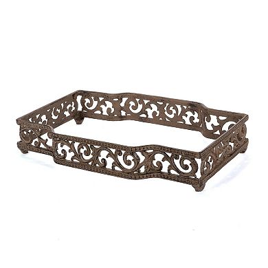 Three Section Ceramic Serving Dish Acanthus Design for Fruits, Dips and Party Foods