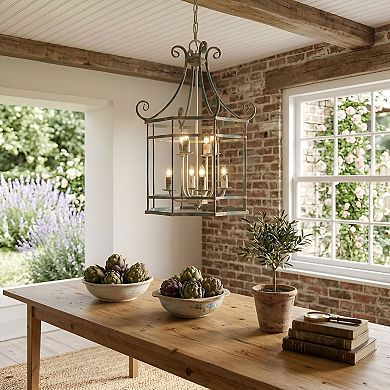 Canton Chandelier Iron Ceiling Light Fixture Dining Room Entryway Decor