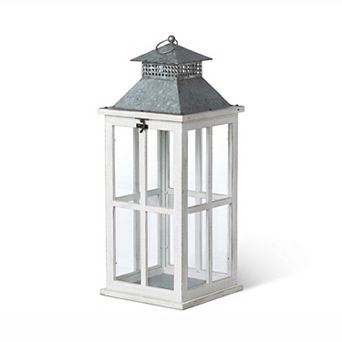 Lantern Pendant Light, Coastal Wood Glass Entryway Ceiling Fixture