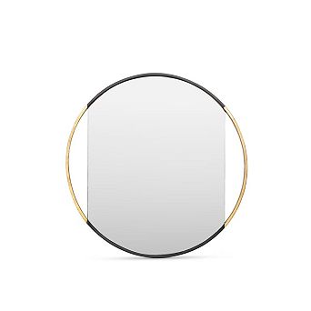 Modern Round Wall Mirror Iron Rim Entryway Foyer Bedroom Wall Accent Decor