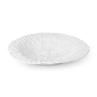 Large Cabbage Leaf Ceramic Serving Platter for Salads Appetizers Fruits Desserts, Party Serving