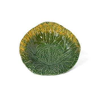 Cabbage Leaf Ceramic Serving Platter for Appetizers Fruits Desserts Table and Buffet Serving